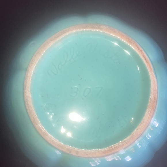 California Pottery teal covered dish vintage mid century - Picture 5 of 9